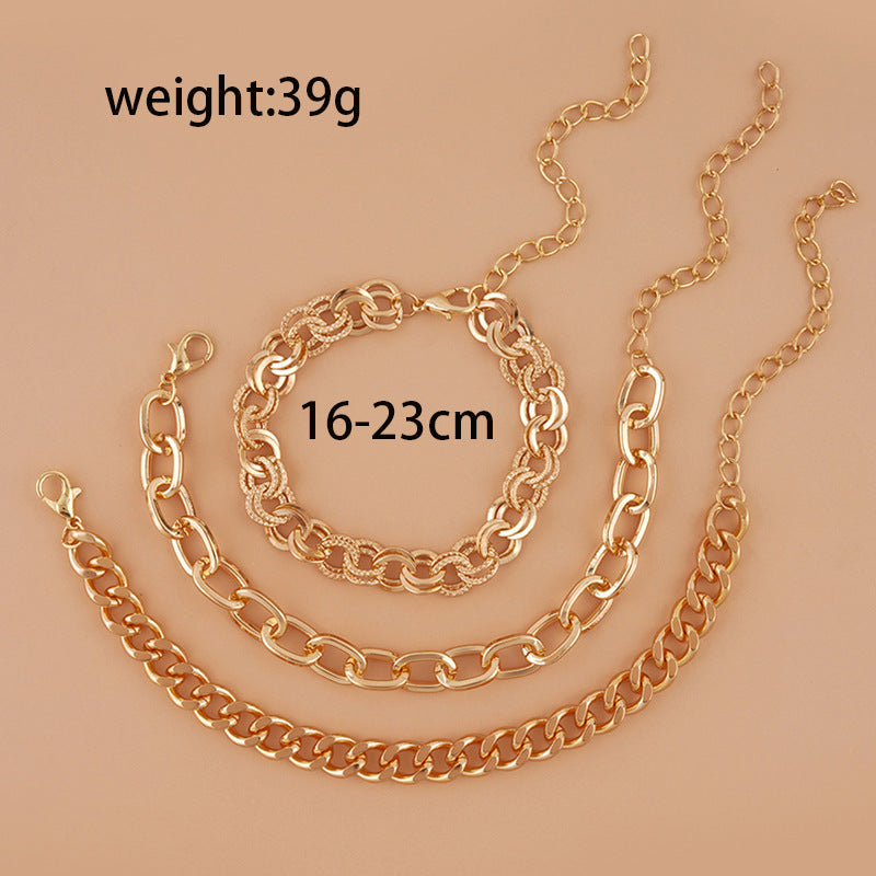 Three-piece Women's Bracelet Exaggerated Punk