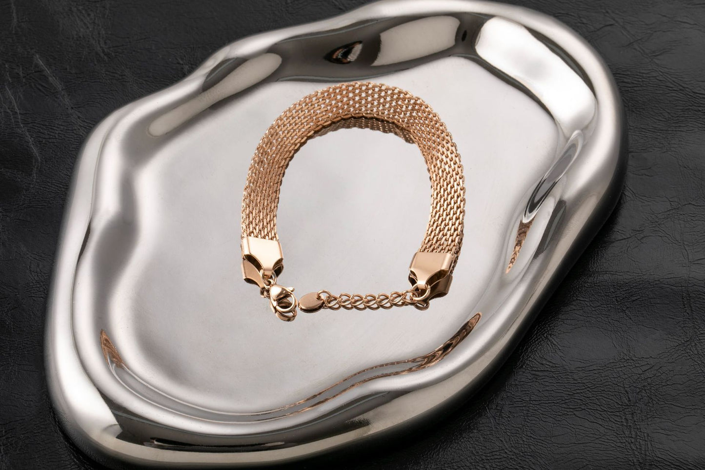 Titanium Steel Woven Bracelet Non-fading Flat Mesh Chain Unisex Bracelet