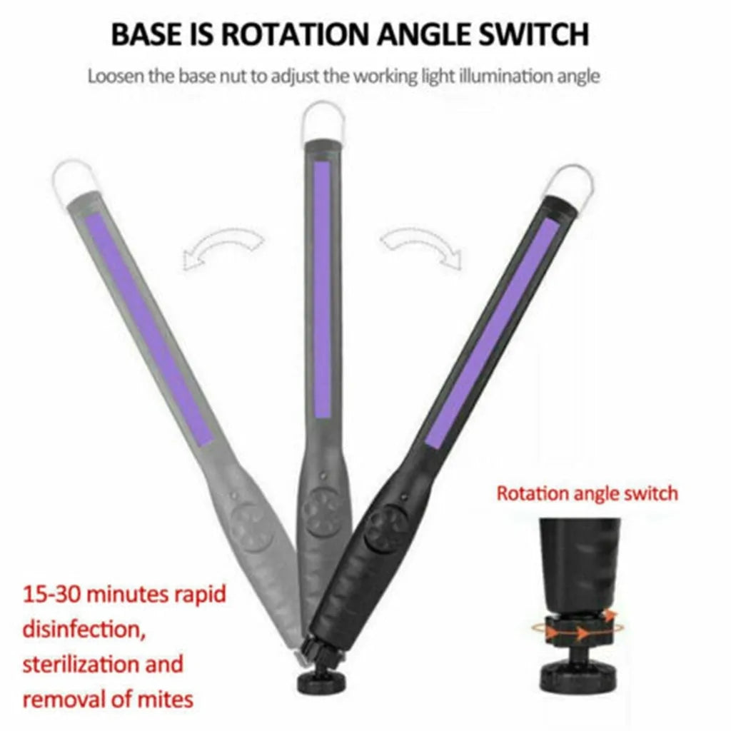 Portable LED UV Disinfection Lamp with Battery and Hanging Hook