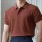 Casual Knit Ribbed Polo Shirt for Men