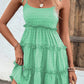 Shiny Frill Spaghetti Strap Tiered Dress