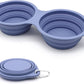 Collapsible Dog Bowls 2 In 1 Foldable Pet Food Water Bowl With Integrated Molding Double Bowl Design  Perfect For Walking Hiking And Camping With Your Dog Or Cat