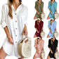 Autumn Leisure Long Sleeve Lapel Button Shirt Dress Womens Clothing