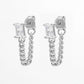 925 Sterling Silver Zircon Chain Earrings