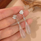Fan-shaped Water Drop Long Ear Studs