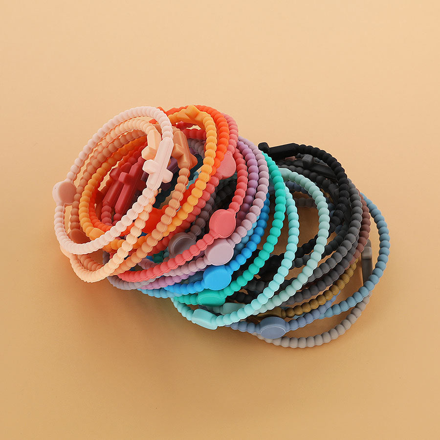 Simple Thin Cross Silicone Bracelet