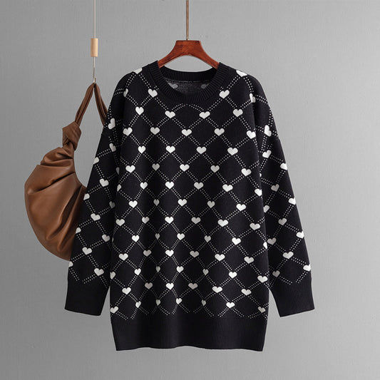 Sweater Mid-length Sweater Love Jacquard