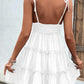 Shiny Frill Spaghetti Strap Tiered Dress