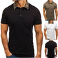 Men's Solid Color POLO Shirt Camouflage Lapel Casual Short-Sleeved Slim T-Shirt Men