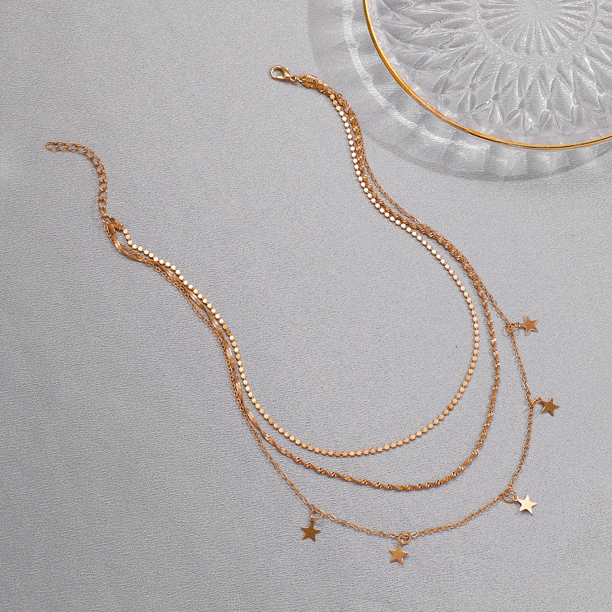 European And American Retro Metal Multilayer Star Clavicle Chain