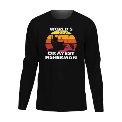 World's Okayest Fisherman Men Long Sleeve Shirt