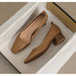 Spring And Autumn High Heels Square Toe Chunky Heel