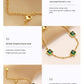 Niche Design Gold Square Emerald Zircon Titanium Steel Bracelet