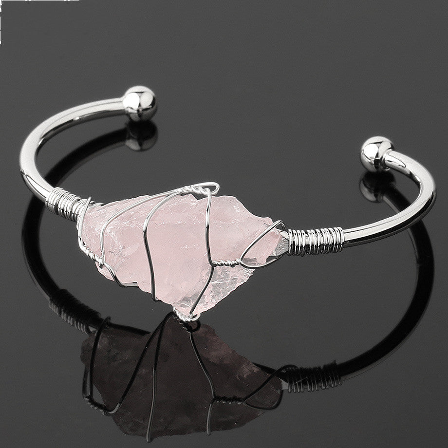Gold-plated winding amorphous crystal bracelet
