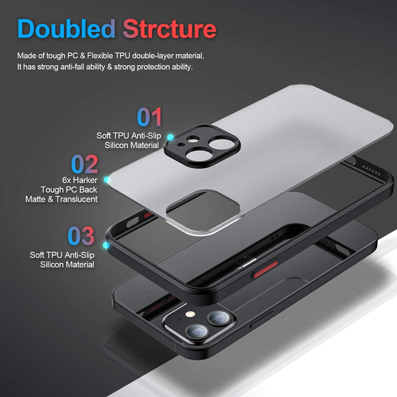 Suitable For  13pro Phone Case Iphone12 Skin Feeling Xs Max Eye Protection 8p Translucent XR Silicone 7 Frosted