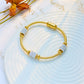 Full Diamond Titanium Steel Magnetic Buckle Round Bracelet