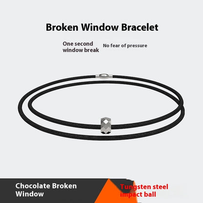 Elastic Contraction Rope Broken Window Cullet Tungsten Steel Bracelet