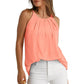 Pleated Round Neck Sleeveless Camisole For Women