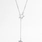 925 Sterling Silver Zircon Star Drop Necklace