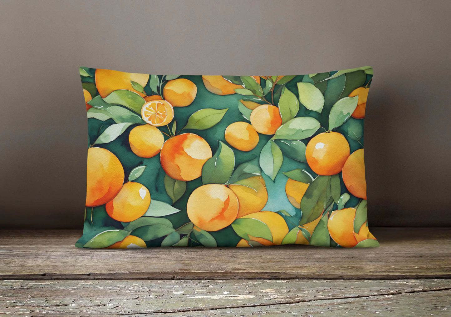 Florida Orange Blossom in Watercolor Throw Pillow