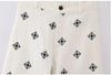 High-Waist Printed Linen Wide-Leg Pants