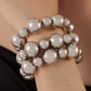 Punk Style Exaggerated Round Bead Chain Bracelet, Hip-hop Trend Geometric Metal Set Bracelet
