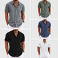 Men's Solid Color Loose Linen Short-sleeved T-shirt