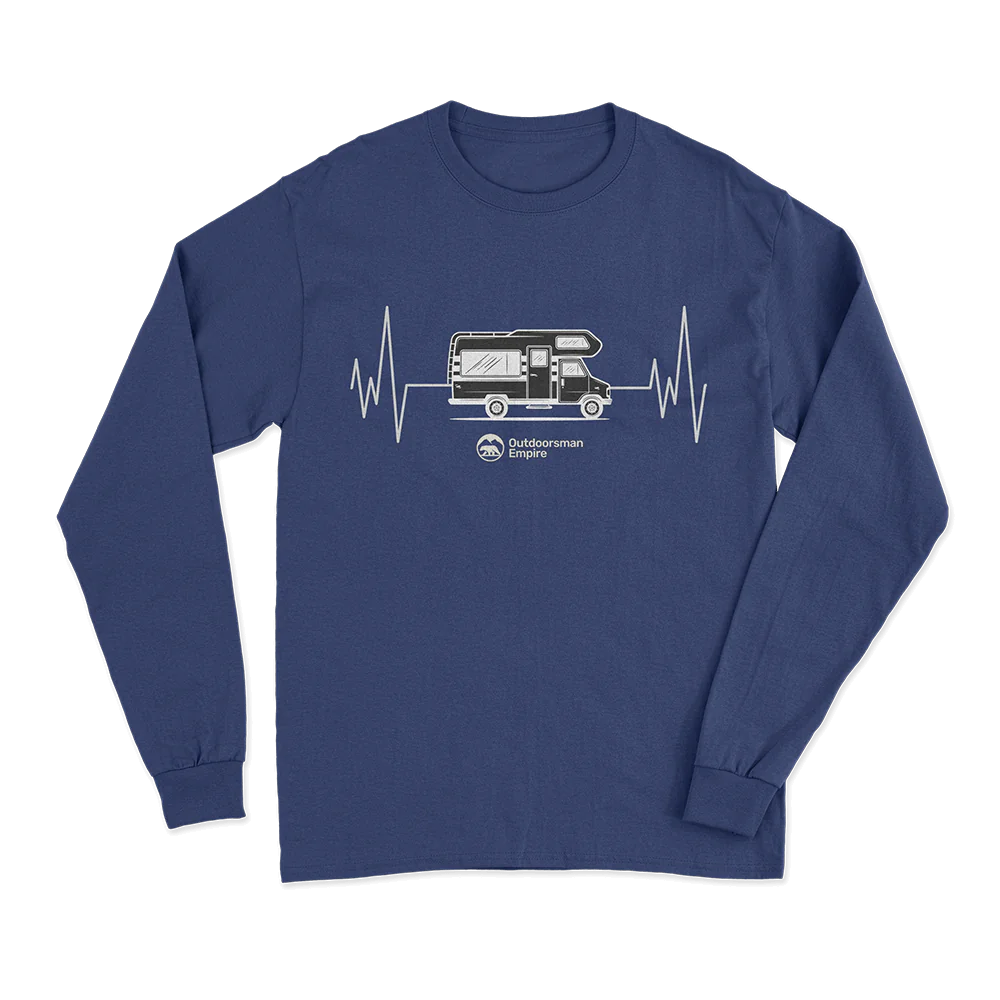 Camping Cardiogram Men Long Sleeve Shirt