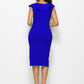 Ruched Ruffled Cap Sleeve Dress