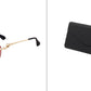 Frameless Trimming Leopard Temple Men Retro Square Frame Driving Sunglasses