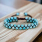 Double Row Bracelet Natural Stone Double Woven Adjustable Bracelet