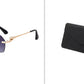 Frameless Trimming Leopard Temple Men Retro Square Frame Driving Sunglasses