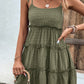 Shiny Frill Spaghetti Strap Tiered Dress