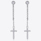 Moissanite 925 Sterling Silver Cross Earrings