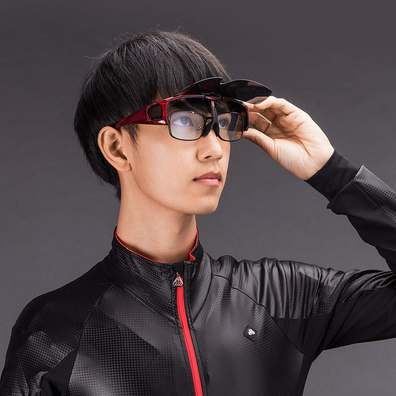 Rock Brothers Flip Travel Glasses Set Mirror Polarized Windproof