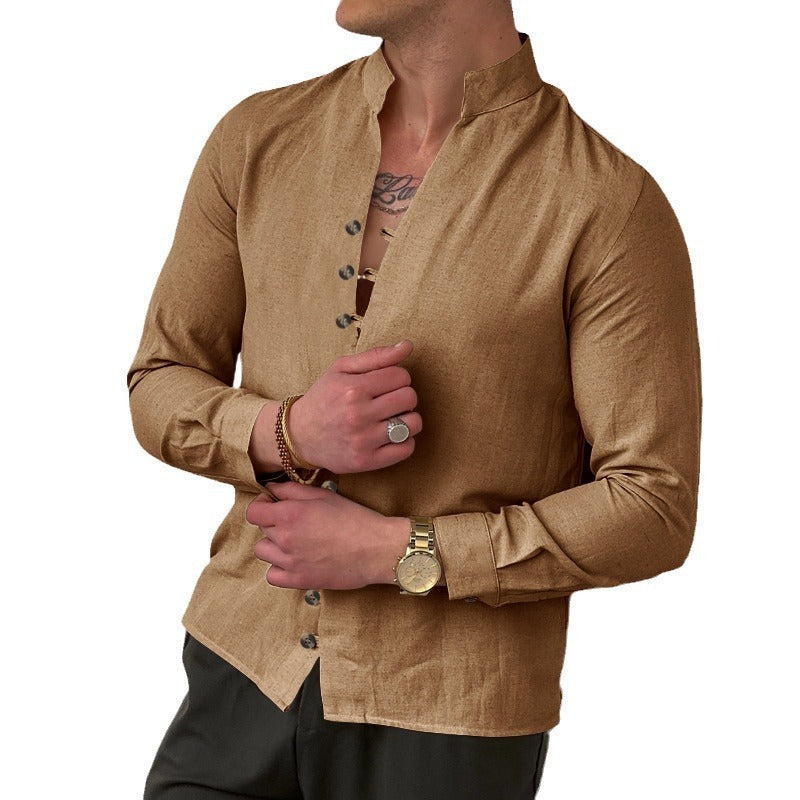 Men's Ethnic Style Linen Casual Loose Style Shirt