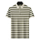 Pineapple Texture Striped Short Sleeve Cotton T-shirt Trendy Youth Half Casual Top Polo Shirt