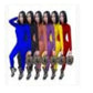Two Pieces Design Set Sexy Outfits Long Sleeve & Long Pants Pullover Tracksuit With Pockets