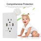 Dual USB Wall Outlet Port 15A Power Socket Charger AC Receptacle Plate Panel 110