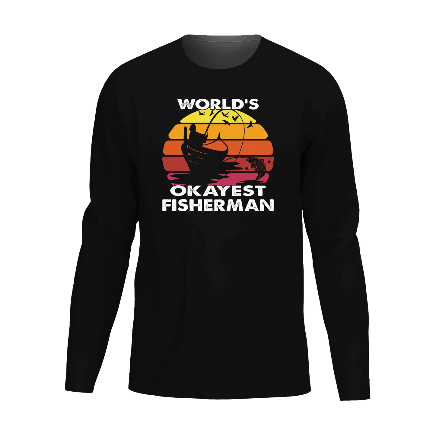 World's Okayest Fisherman Men Long Sleeve Shirt