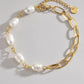 Half Pearl Half Chain Stainless Steel Bracelet