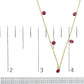 18K Yellow Gold Necklace 1 1/3 Cttw Dangling Red Ruby Drop 18" Chain Collar