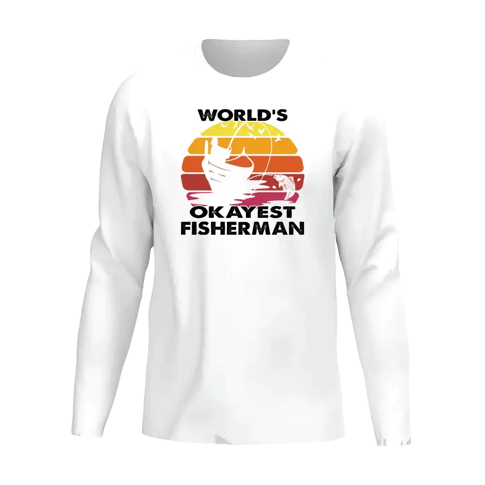 World's Okayest Fisherman Men Long Sleeve Shirt