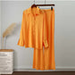 Loose Stripe Pants Set Elegant Long Sleeve Top