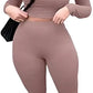 2 Piece Outfits Sexy Bodycon Long Sleeve Crop Top with Long Pants T...