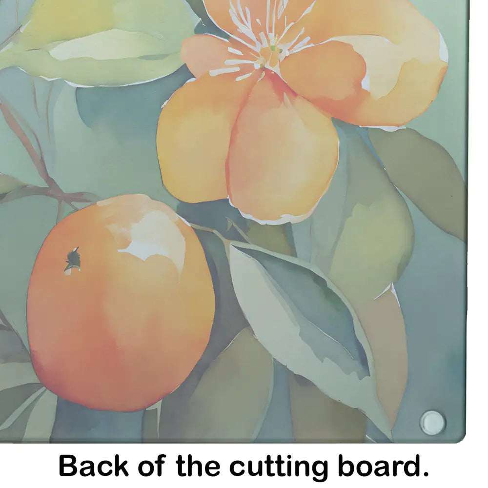 Florida Orange Blossom in Watercolor Glass Cutting Board