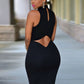 Cutout Mock Neck Sleeveless Dress