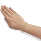 10K Yellow Gold 2.00 Cttw Round-Cut and Baguette-Cut Floral Design Swirl Link 7.5" Bracelet (H-I Color, I2-I3 Clarity)