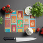 Lots of Orange Pomeranian Glass Cutting Board