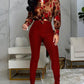 Printed Top & Wide Leg Pants Set